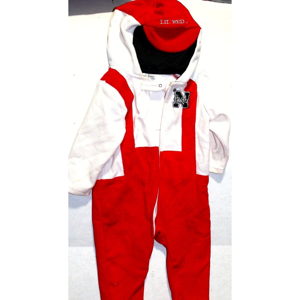 Nebraska Huskers Football One Piece Outer Wear Hooded INFANT CHILD 18 Mo Unisex
